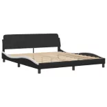 fekete és fehér ágykeret LED-ekkel matrac nélkül Hvar 180 x 200 cm