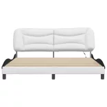 fehér és fekete ágykeret LED-ekkel matrac nélkül Hvar 180 x 200 cm