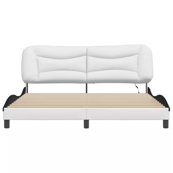 fehér és fekete ágykeret LED-ekkel matrac nélkül Hvar 180 x 200 cm