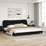 fekete és fehér ágykeret LED-ekkel matrac nélkül Hvar 200x200 cm