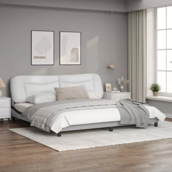 fehér és fekete ágykeret LED-ekkel matrac nélkül Hvar 200x200 cm