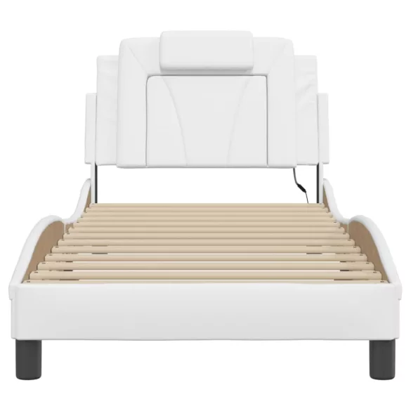 fehér ágykeret Viana LED-ekkel matrac nélkül 90x190 cm