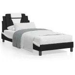 fekete és fehér ágykeret Viana LED-ekkel matrac nélkül 90x190 cm