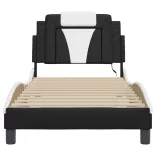 fekete és fehér ágykeret Viana LED-ekkel matrac nélkül 90x190 cm