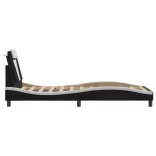 fekete és fehér ágykeret Viana LED-ekkel matrac nélkül 90x190 cm