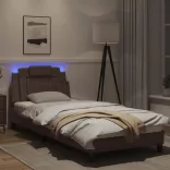 barna ágykeret Viana LED-ekkel matrac nélkül 90 x 200 cm