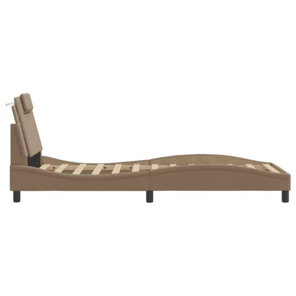 cappuccino színű ágykeret Viana LED-ekkel matrac nélkül 90 x 200 cm