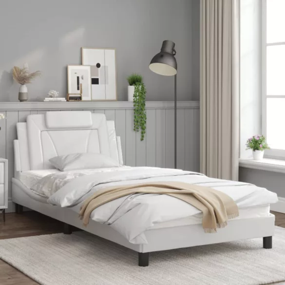 fehér ágykeret Viana LED-ekkel matrac nélkül 100 x 200 cm