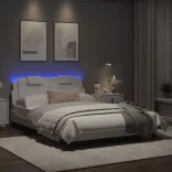 fehér ágykeret Viana LED-ekkel matrac nélkül 120 x 200 cm