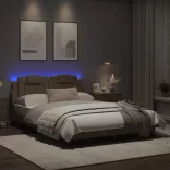 cappuccino színű ágykeret Viana LED-ekkel matrac nélkül 120 x 200 cm