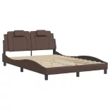 barna ágykeret Viana LED-ekkel matrac nélkül 140 x 190 cm