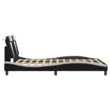 fekete és fehér ágykeret Viana LED-ekkel matrac nélkül 140 x 190 cm