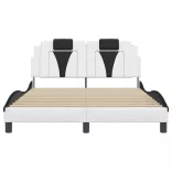 fehér és fekete ágykeret Viana LED-ekkel matrac nélkül 140 x 190 cm