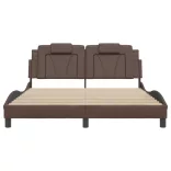 barna ágykeret Viana LED-ekkel matrac nélkül 160 x 200 cm