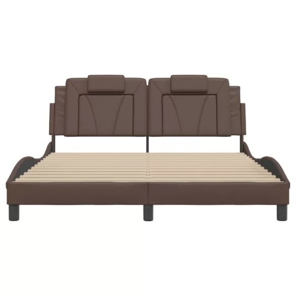 barna ágykeret Viana LED-ekkel matrac nélkül 160 x 200 cm