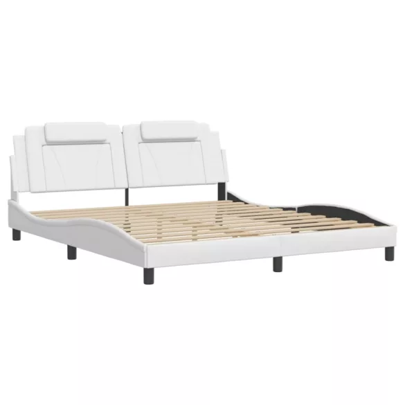 fehér ágykeret Viana LED-ekkel matrac nélkül 180 x 200 cm