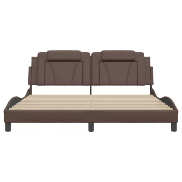 barna ágykeret Viana LED-ekkel matrac nélkül 180 x 200 cm