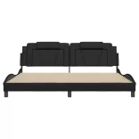 fekete ágykeret Viana LED-ekkel matrac nélkül 200x200 cm