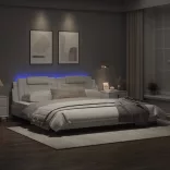 fehér ágykeret Viana LED-ekkel matrac nélkül 200x200 cm
