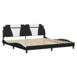 fekete és fehér ágykeret Viana LED-ekkel matrac nélkül 200x200 cm