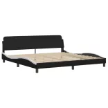 fekete és fehér ágykeret Viana LED-ekkel matrac nélkül 200x200 cm