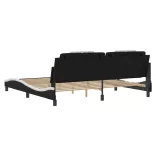 fekete és fehér ágykeret Viana LED-ekkel matrac nélkül 200x200 cm