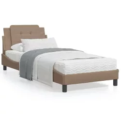   cappuccino színű ágykeret LED-ekkel matrac nélkül Zadar 90x190 cm