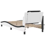 fehér és fekete ágykeret LED-ekkel matrac nélkül Zadar 90x190 cm