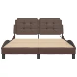 barna ágykeret LED-ekkel matrac nélkül Zadar 120 x 200 cm