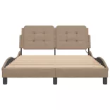 cappuccino színű ágykeret LED-ekkel matrac nélkül Zadar 120 x 200 cm
