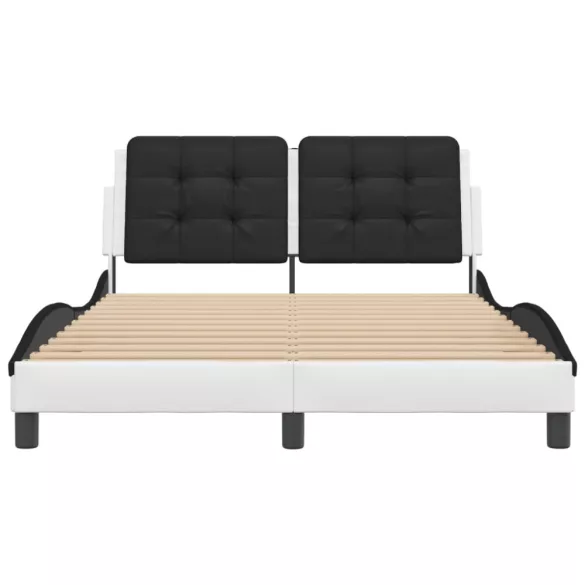 fehér és fekete ágykeret LED-ekkel matrac nélkül Zadar 120 x 200 cm