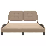 cappuccino színű ágykeret LED-ekkel matrac nélkül Zadar 140x190 cm