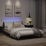 fekete és fehér ágykeret LED-ekkel matrac nélkül Zadar 140 x 190 cm