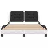 fehér és fekete ágykeret LED-ekkel matrac nélkül Zadar 140 x 190 cm