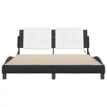 fehér és fekete ágykeret LED-ekkel matrac nélkül Zadar 160 x 200 cm