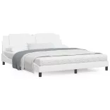 fehér ágykeret LED-ekkel matrac nélkül Zadar 180 x 200 cm
