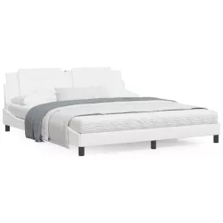   fehér ágykeret LED-ekkel matrac nélkül Zadar 180 x 200 cm