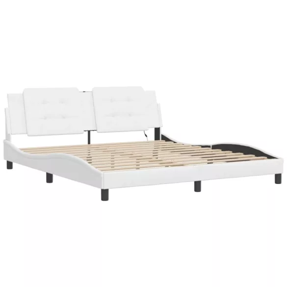 fehér ágykeret LED-ekkel matrac nélkül Zadar 180 x 200 cm