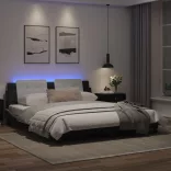 fekete és fehér ágykeret LED-ekkel matrac nélkül Zadar 180 x 200 cm