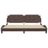 barna ágykeret LED-ekkel matrac nélkül Zadar 200 x 200 cm