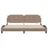 cappuccino színű ágykeret LED-ekkel matrac nélkül Zadar 200 x 200 cm
