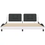 fehér és fekete ágykeret LED-ekkel matrac nélkül Zadar 200x200 cm