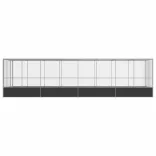 ezüstszínű acél madárház bővítménnyel 832x207x212 cm