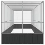 ezüstszínű acél madárház bővítménnyel 832x207x212 cm