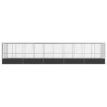 ezüstszínű acél madárház bővítménnyel 1039x207x212 cm