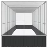 ezüstszínű acél madárház bővítménnyel 1039x207x212 cm