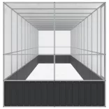 ezüstszínű acél madárház bővítménnyel 1246x207x212 cm