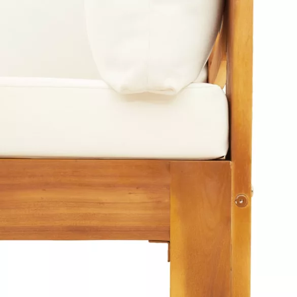 10 részes tömör akácfa kerti ülőgarnitúra párnával