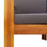 9 részes tömör akácfa kerti kanapészett párnákkal