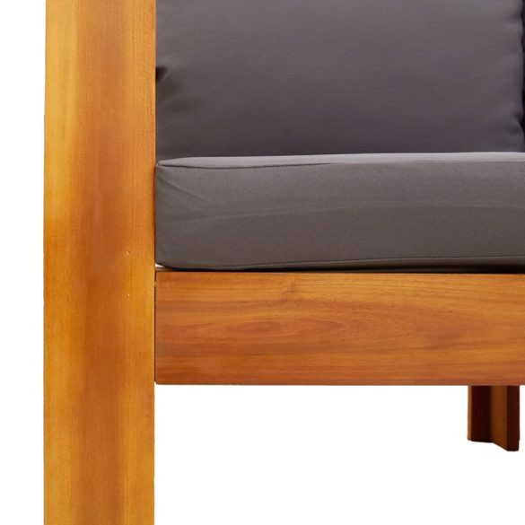 9 részes tömör akácfa kerti kanapészett párnákkal